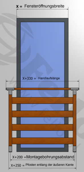 Aluminium Französischer Balkon V2A RAL ALU Geländer Fenstergitter